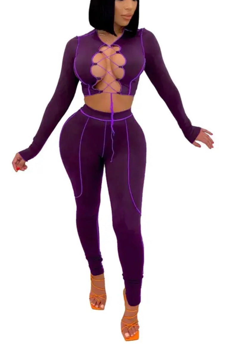 Purple two-piece