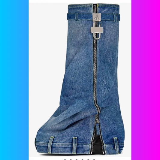 Denim jean boots